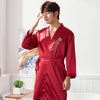 2019 summer men's silk bathrobe robe long solid silk pajamas men silk nightgown sleepwear kimono homme dress