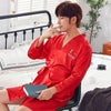 2019 summer men's silk bathrobe robe long solid silk pajamas men silk nightgown sleepwear kimono homme dress