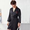 2019 summer men's silk bathrobe robe long solid silk pajamas men silk nightgown sleepwear kimono homme dress