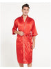 Summer Silky Satin Robe Nightgown For Male Half Sleeve Home Clothes Mens Long Solid Kimono Bathrobe Gown Casual Sleepwear