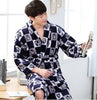 Male Coral Velvet Bathrobes Adult Flannel Nightgowns Men's Autumn and Winter Pajamas Soft and Long Sleeves Sleeprobe D-2148
