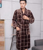 Male Coral Velvet Bathrobes Adult Flannel Nightgowns Men's Autumn and Winter Pajamas Soft and Long Sleeves Sleeprobe D-2148
