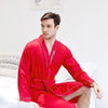 Lovers Sleepwear Satin Rayon Nightwear Casual Couple Robe Bathrobe Kimono Gown Solid Long Sleeve Intimate Lingerie Nightgown