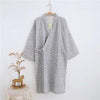 Kimono Robes Men Cotton Woven Double Layer Gauze Kimono Nightgown Bathrobe Long Robe Sleepwear Lounge Nightshirt
