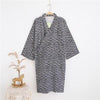 Kimono Robes Men Cotton Woven Double Layer Gauze Kimono Nightgown Bathrobe Long Robe Sleepwear Lounge Nightshirt
