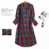 Plus size sexy sleepdress women sleepwear 100% brushed cotton simple nightgowns long sleeve Women pyjamas sleepwear dress