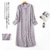 Plus size sexy sleepdress women sleepwear 100% brushed cotton simple nightgowns long sleeve Women pyjamas sleepwear dress