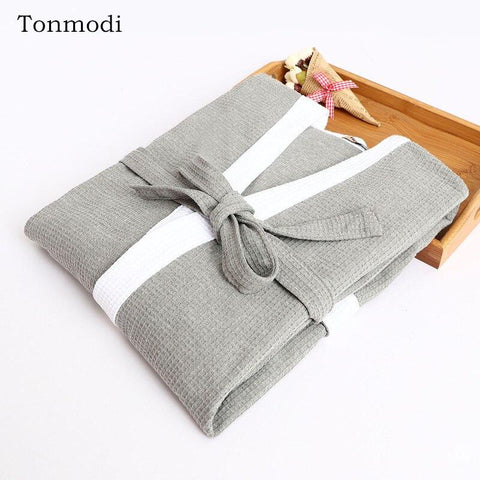 Robe For Men Spring And Summer Long Sleepwear Robe Long-sleeve Cotton thin Nightgown Men Plus Size