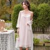 Summer Soft Modal Sleepwear Women's 2 Pieces Robe Sets Vintage Princess Long Nightgowns Elegant Female Sexy Sleep Dress 8162