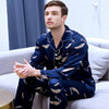 Men's Long Sleeves Youth Leisure Homewear Silk Satin Suit Home Clothes New Style Students All Seasons Plus Size Nightgown J028
