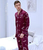 Men's Long Sleeves Youth Leisure Homewear Silk Satin Suit Home Clothes New Style Students All Seasons Plus Size Nightgown J028