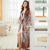 Novelty Sexy Lady Long Kimono Bath Satin Robe Gown Loose Chinese Sleepwear Night Dress Casual Rayon Nightgown Home Dressing