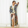 Novelty Sexy Lady Long Kimono Bath Satin Robe Gown Loose Chinese Sleepwear Night Dress Casual Rayon Nightgown Home Dressing