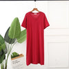 Large size night dress short sleeve modal cotton sleepwear nightgown women nightwear nightshirt night gown loose long dress