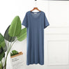 Large size night dress short sleeve modal cotton sleepwear nightgown women nightwear nightshirt night gown loose long dress