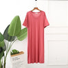 Large size night dress short sleeve modal cotton sleepwear nightgown women nightwear nightshirt night gown loose long dress