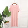 Large size night dress short sleeve modal cotton sleepwear nightgown women nightwear nightshirt night gown loose long dress