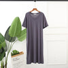 Large size night dress short sleeve modal cotton sleepwear nightgown women nightwear nightshirt night gown loose long dress