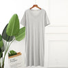 Large size night dress short sleeve modal cotton sleepwear nightgown women nightwear nightshirt night gown loose long dress