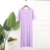 Large size night dress short sleeve modal cotton sleepwear nightgown women nightwear nightshirt night gown loose long dress