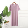 Large size night dress short sleeve modal cotton sleepwear nightgown women nightwear nightshirt night gown loose long dress