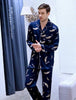 Men's Long-sleeved Ice Silk Satin Suit Homewear Modern Style Plus Size Nightgown Students Leisure Youth Household Clothes J036