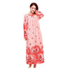XXL Autumn winter ladies long Nightgowns Warm and luxurious flannel princess long sleeve plus size purple sleepwear nightdress