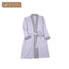 Qianxiu Cotton Sleepshirts Men Knitted Homedress long-Sleeve Patchwork Nightgown 1884