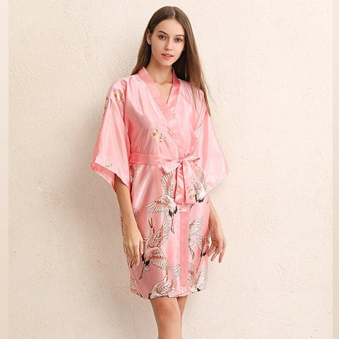 2019 Fashion Silk Kimono Nightgowns Dressing Gown Women Long Lingerie Bath Robe Women Homewear Autumn Casual Ladies Sleepwear