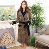 New Autumn Men Robe Long Women Robe Men Couples Nightgowns Coral Fleece Flannel Bathrobe Thickening Sexy Leopard Sleepwear