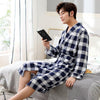 Summer Bathrobe Sleepwear Autumn Casual Robes Men Cotton long Sleeve Nightgown Male Kimono Sleep Gown