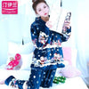 Thickening women winter flannel pajamas female coral fleece pajama sets sleepwear velvet long-sleeve casual nightgown