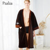 Special Animal Red-crowned Cranes Men's Bathrobes Robe Men Velour Winter Long Robe Male Sleepwear Robe Belt Nightgown Brown