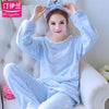 Thickening women winter flannel pajamas female coral fleece pajama sets sleepwear velvet long-sleeve casual nightgown
