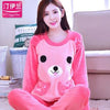 Thickening women winter flannel pajamas female coral fleece pajama sets sleepwear velvet long-sleeve casual nightgown