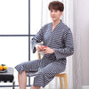 Sleep Wear Robe Men and Women Matching Bathrobe Japanese Loose Style Pajama Kimono 100% Cotton Bath Robe Long Sleeve Nightgown
