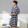 Bathrobe Men's Nightgown Autumn Long Comfortable Long Sleeve Summer Thin Summer Breathable Pajamas Men's Summer Home Service