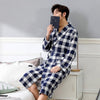 Bathrobe Men's Nightgown Autumn Long Comfortable Long Sleeve Summer Thin Summer Breathable Pajamas Men's Summer Home Service