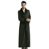 CEARPION Men Winter Warm Long Robe Flannel Kimono Bathrobe Gown Male Casual Nightgown Luxury Solid Color Full Sleeve Sleepwear
