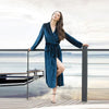 Men and Women Spring and Autumn Luxury Velvet Classic Shawl Collar Chest Suit Medium-Long Robe Nightgown Sleepwear Gown