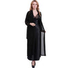 Fashion New Silk Robes + Nightdress Two-Piece Women Sleepwear Sexy Lace V-Neck Sleeping Robe Long-Sleeve Nightgowns FW001