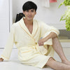 Waffle Men Bathrobe Bamboo Fiber nightgown sleepwear Pajamas Fleece Sexy robe lovers long soft Kimono robe spring summer autumn