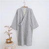 Spring Autumn Male Cotton Kimono Bathrobe Sleepwear 2019 New Japanese Style Men Robe Gown Lightweight Nightgown Spa Nightwear