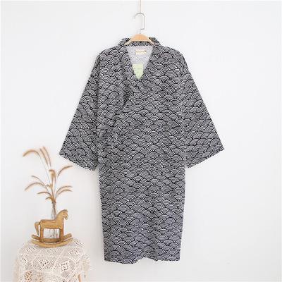 Spring Autumn Male Cotton Kimono Bathrobe Sleepwear 2019 New Japanese Style Men Robe Gown Lightweight Nightgown Spa Nightwear
