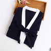 Fashion Bathrobe 2019 Plus Size Cotton V Neck Nightgown For Men Sashes Long Sleeve Men Robes Autumn Winter Ds5082