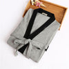 Fashion Bathrobe 2019 Plus Size Cotton V Neck Nightgown For Men Sashes Long Sleeve Men Robes Autumn Winter Ds5082