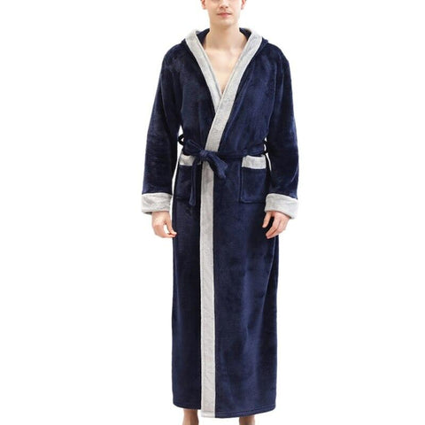Autumn&winter  2019 New Men's Velvet Bathrobe Plus Long Nightgown Men thickening pajamas flannel Robe home service