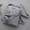 Lovers 100% Bathrobe Men Hooded Autumn Winter Thick Long Warm Sleepwear Men's Robe Thicken Bathrobe Nightgown Home Clothes White