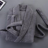 Lovers 100% Bathrobe Men Hooded Autumn Winter Thick Long Warm Sleepwear Men's Robe Thicken Bathrobe Nightgown Home Clothes White