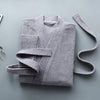 Lovers 100% Bathrobe Men Hooded Autumn Winter Thick Long Warm Sleepwear Men's Robe Thicken Bathrobe Nightgown Home Clothes White